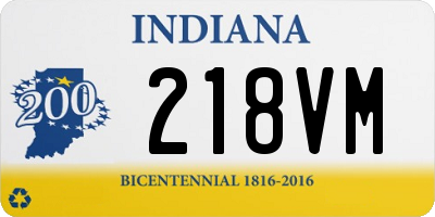 IN license plate 218VM