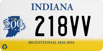 IN license plate 218VV
