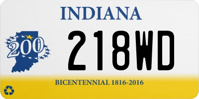 IN license plate 218WD