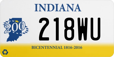 IN license plate 218WU