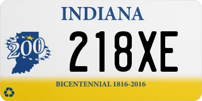 IN license plate 218XE