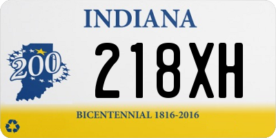 IN license plate 218XH