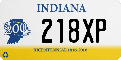 IN license plate 218XP