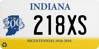 IN license plate 218XS