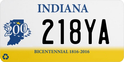 IN license plate 218YA