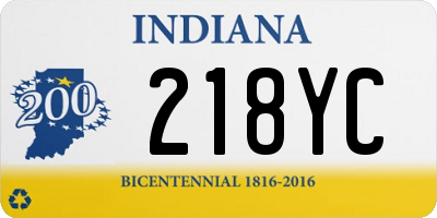 IN license plate 218YC