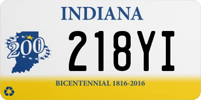 IN license plate 218YI