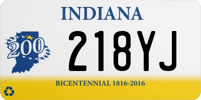 IN license plate 218YJ