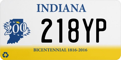 IN license plate 218YP