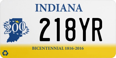 IN license plate 218YR