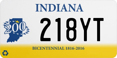 IN license plate 218YT