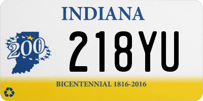 IN license plate 218YU