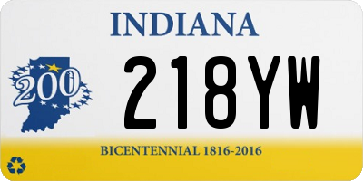 IN license plate 218YW