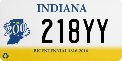 IN license plate 218YY