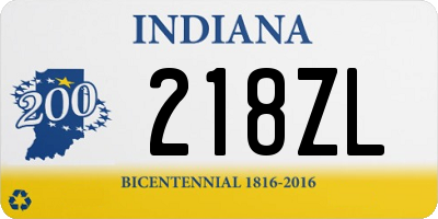 IN license plate 218ZL