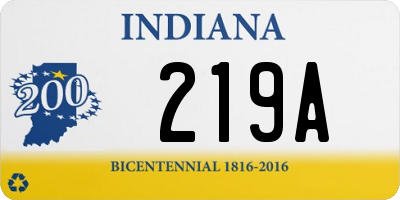 IN license plate 219A
