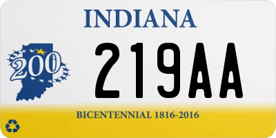 IN license plate 219AA