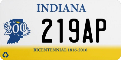 IN license plate 219AP