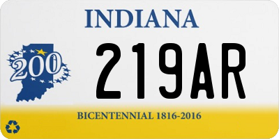 IN license plate 219AR