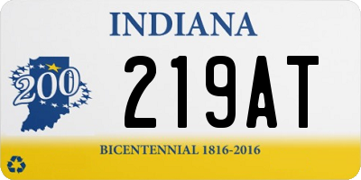 IN license plate 219AT