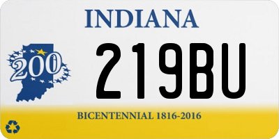 IN license plate 219BU