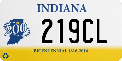 IN license plate 219CL