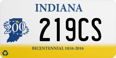 IN license plate 219CS