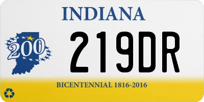 IN license plate 219DR