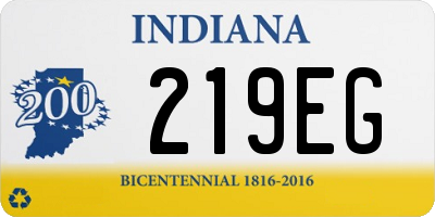 IN license plate 219EG