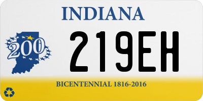 IN license plate 219EH