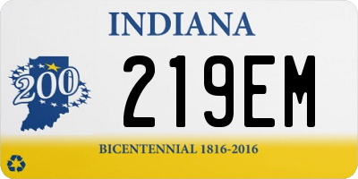 IN license plate 219EM