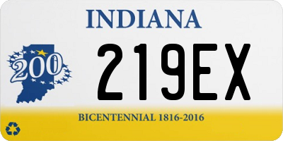 IN license plate 219EX