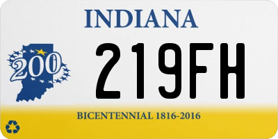 IN license plate 219FH