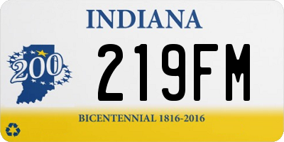 IN license plate 219FM