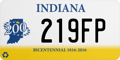 IN license plate 219FP