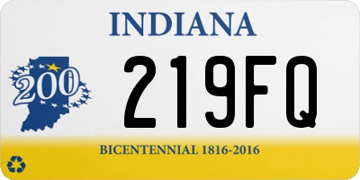 IN license plate 219FQ