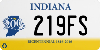 IN license plate 219FS