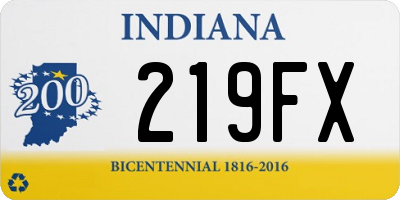 IN license plate 219FX