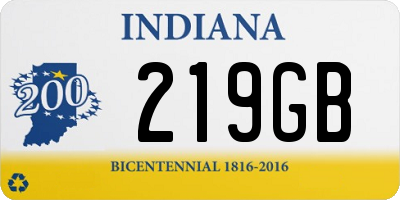 IN license plate 219GB