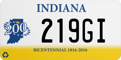 IN license plate 219GI
