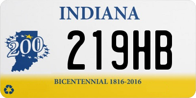 IN license plate 219HB