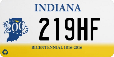 IN license plate 219HF