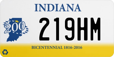 IN license plate 219HM