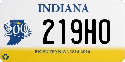 IN license plate 219HO