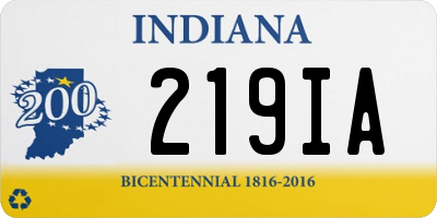 IN license plate 219IA