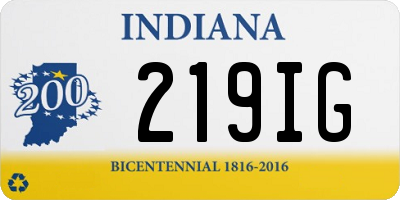 IN license plate 219IG