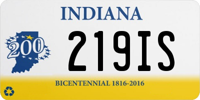IN license plate 219IS