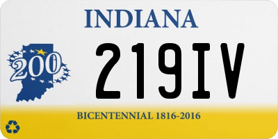 IN license plate 219IV