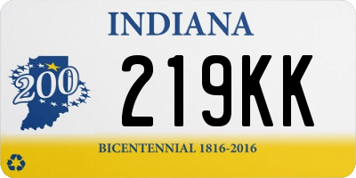 IN license plate 219KK