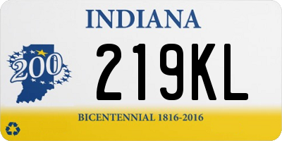 IN license plate 219KL